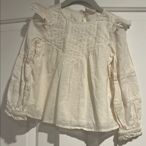 Crewcuts Ivory Ruffle Long Sleeve Blouse